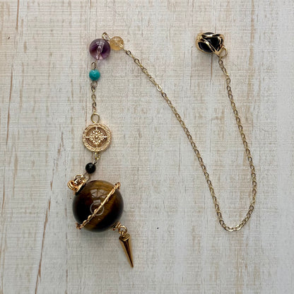 Wire-Wrapped Saturn Crystal Pendulum | Choose Your Stone