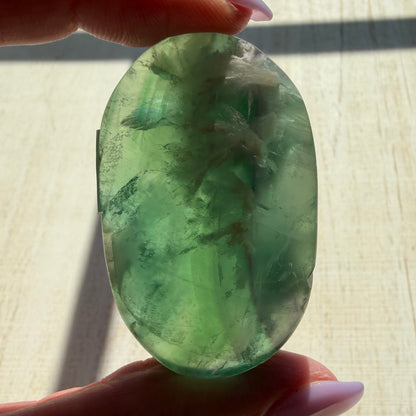 Snowflake Fluorite Palm Stone | Option F