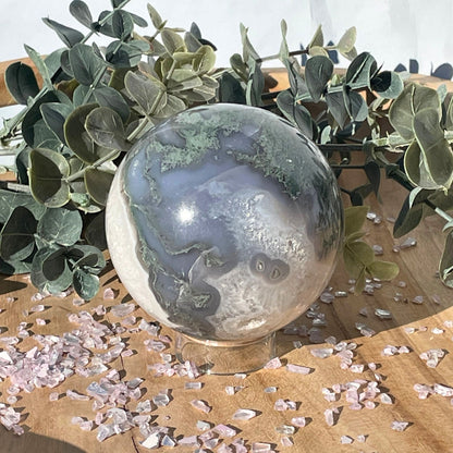 3 inch moss agate sphere