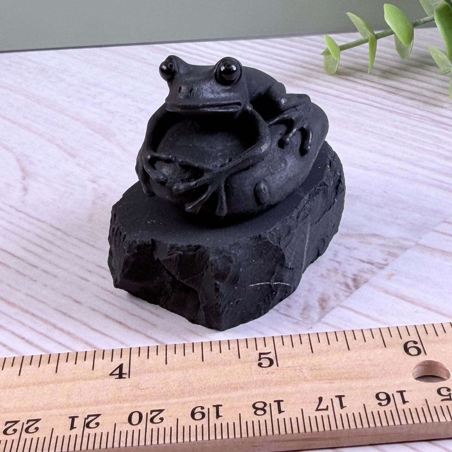 Karelian Shungite Frog Carving - EMF Protection Statue