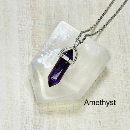 Natural Double Terminated Crystal Necklace - Multiple Stone Options