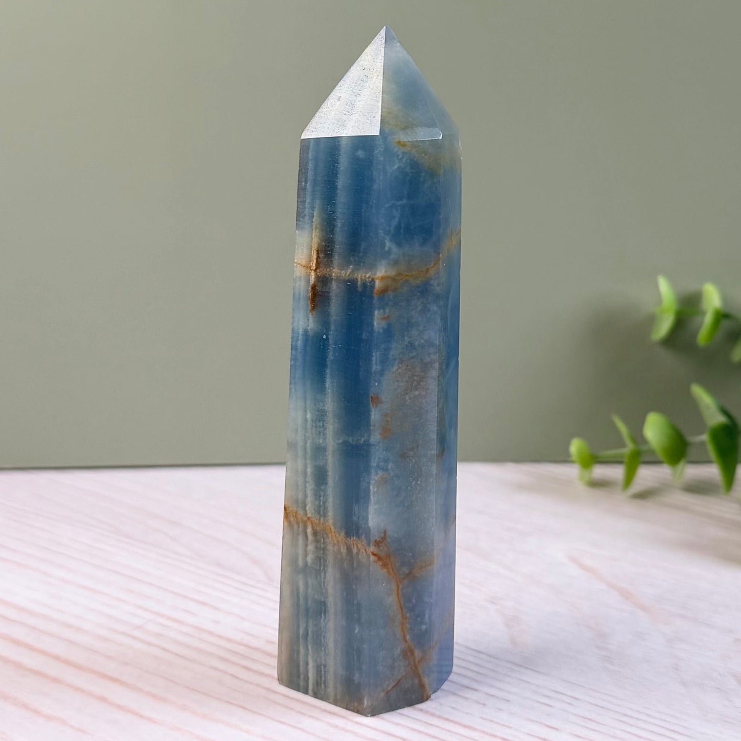 Argentinian Blue Calcite Tower | Lemurian Aquatine Calcite Crystal | Option A