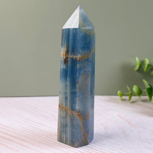 Argentinian Blue Calcite Tower | Lemurian Aquatine Calcite Crystal | Option A