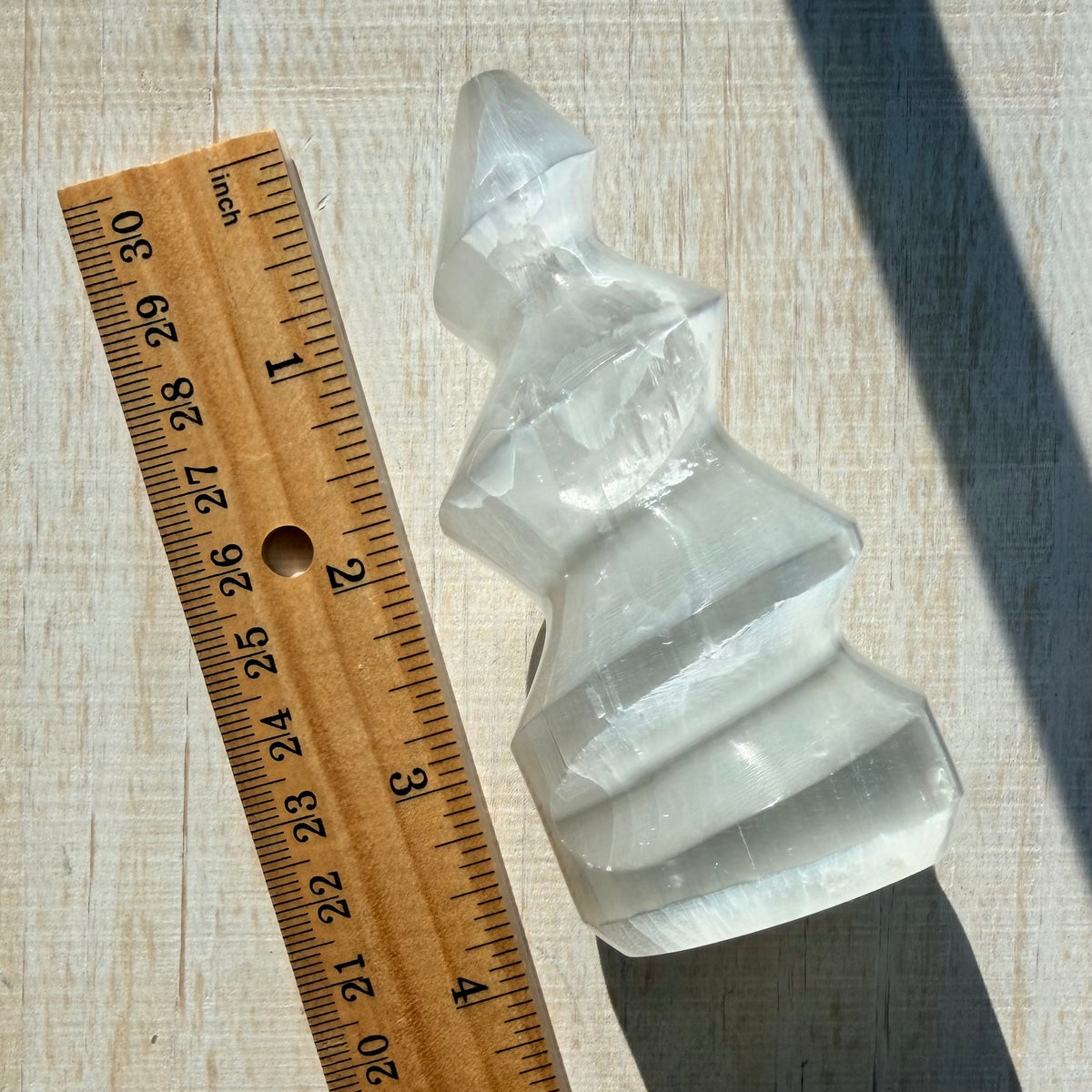Selenite Spiral Tower | Satin Spar | Selenite Crystal