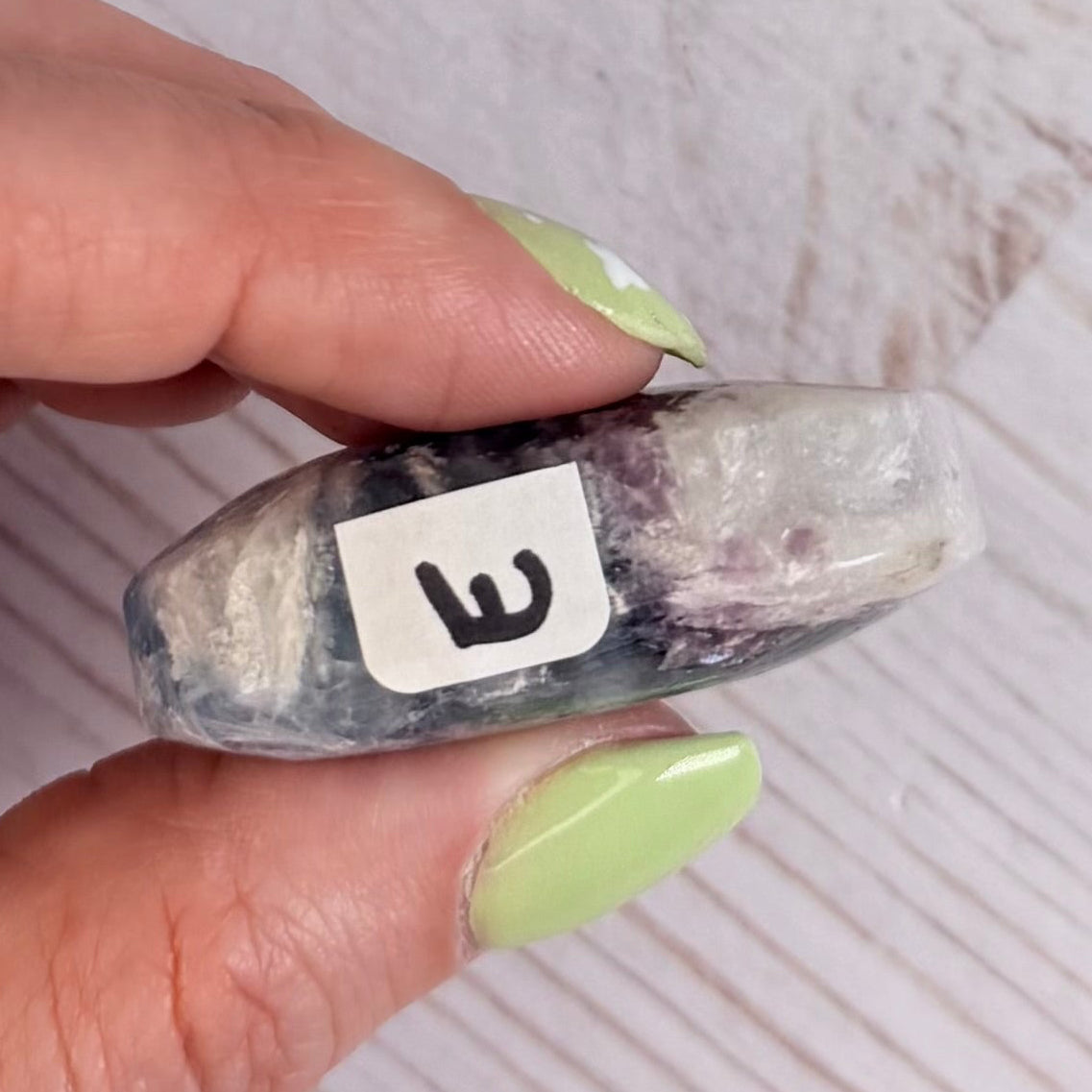 Snowflake Fluorite Palm Stone | Option E