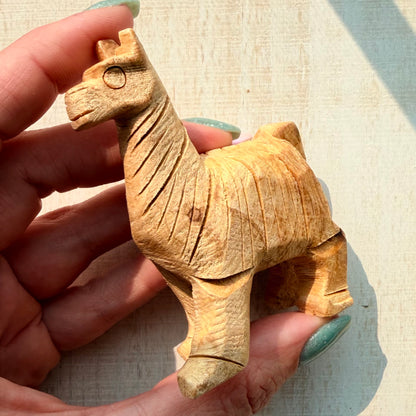 Palo Santo Alpaca Carving | Hand-Carved from Peru