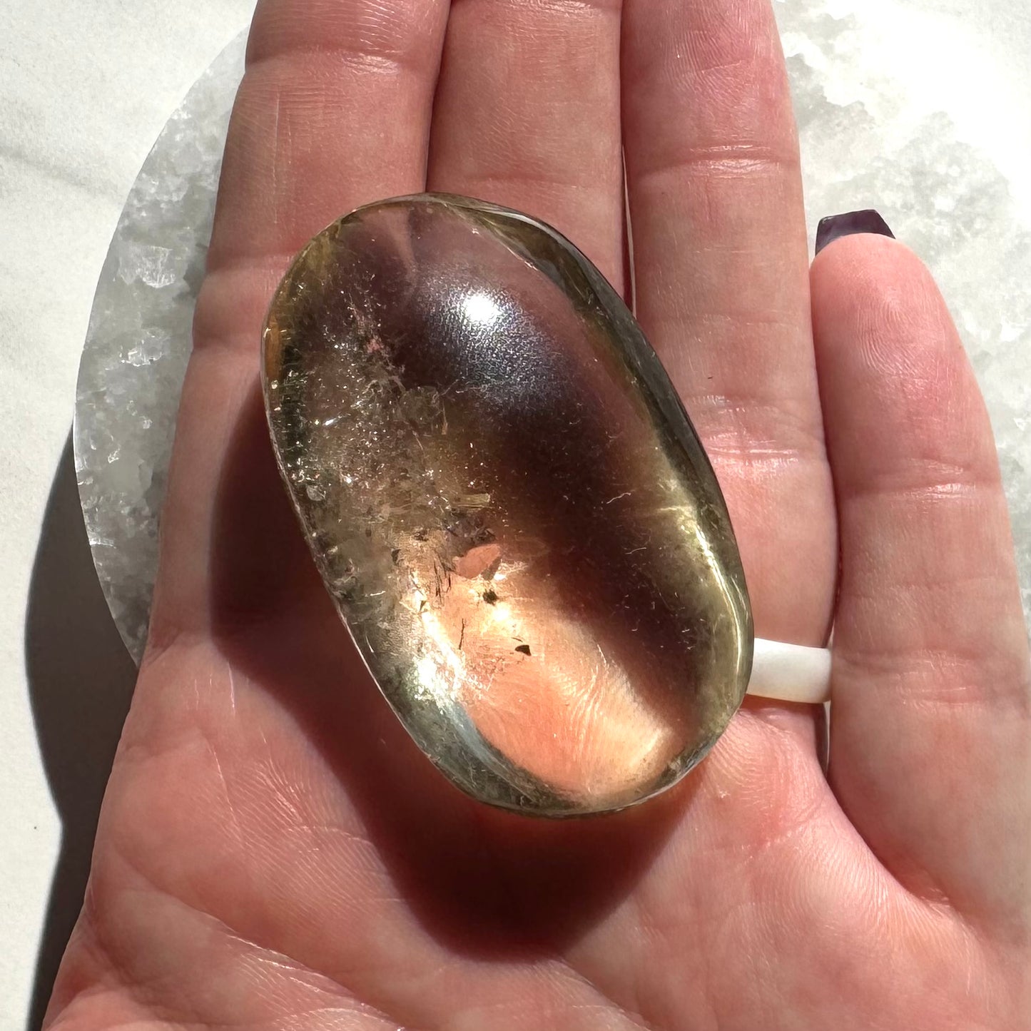 Beautiful High-Quality Citrine Palm Stone E