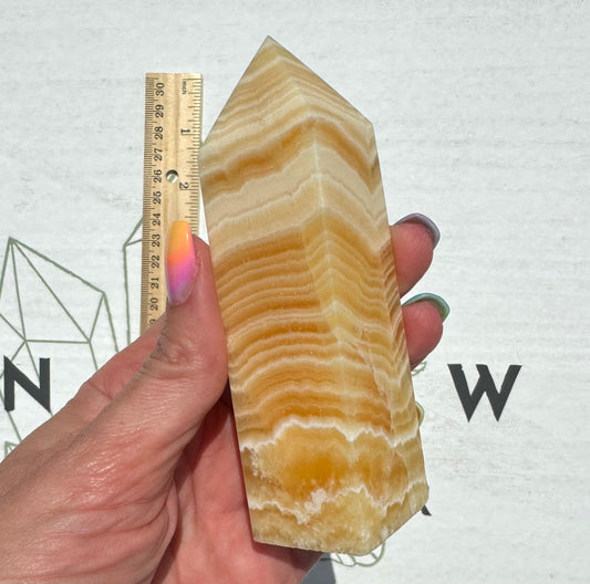 Orange Calcite Obelisk from Madagascar