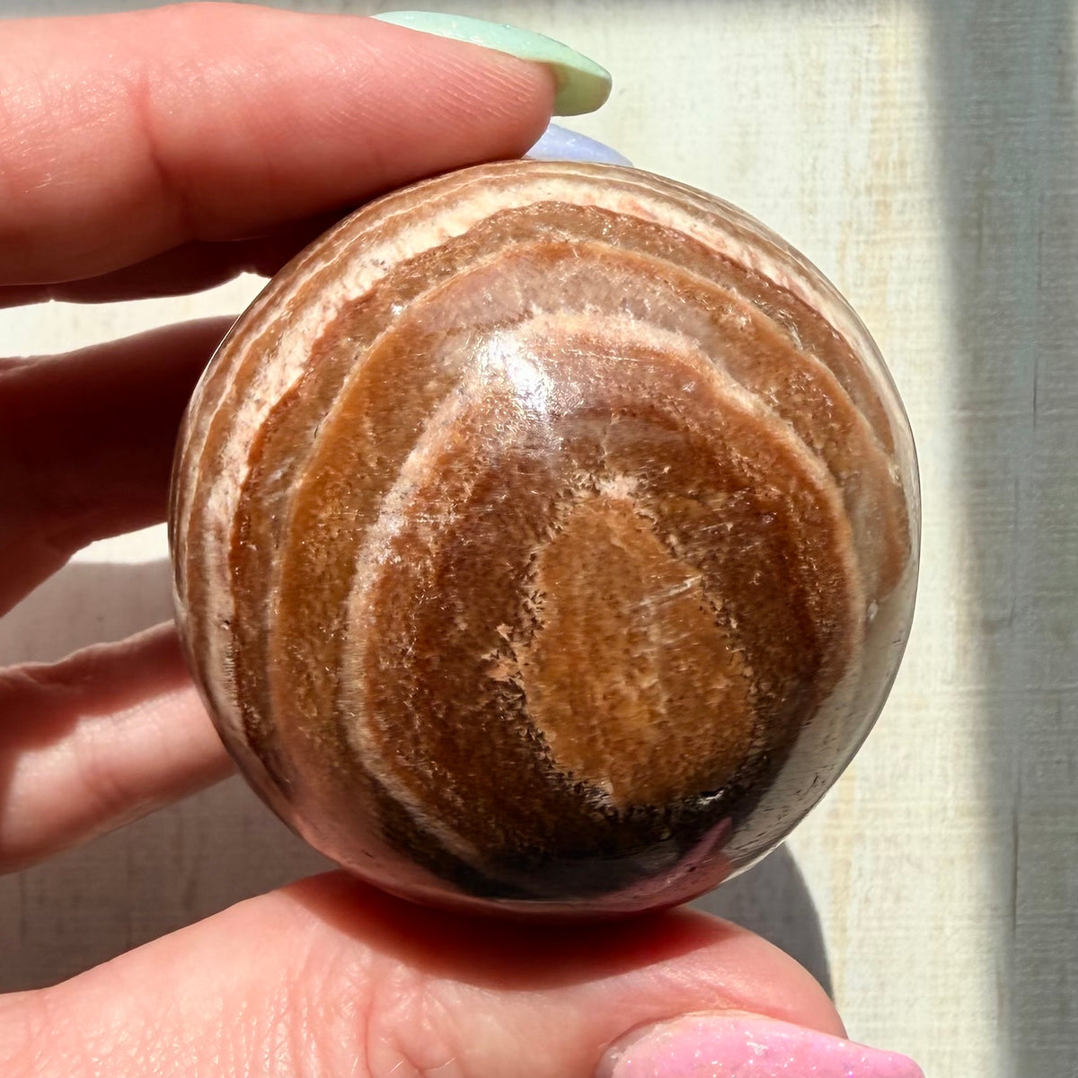 Aragonite Sphere - Brown | Natural Crystal Sphere | Option A