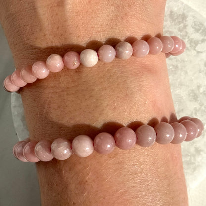 One (1) Pink Opal Bracelet (8mm Bead)