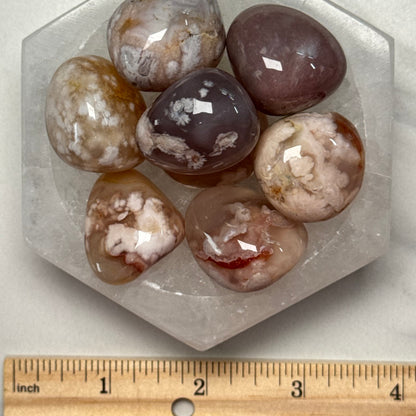 One (1) High Quality Flower Agate Tumble from Madagascar