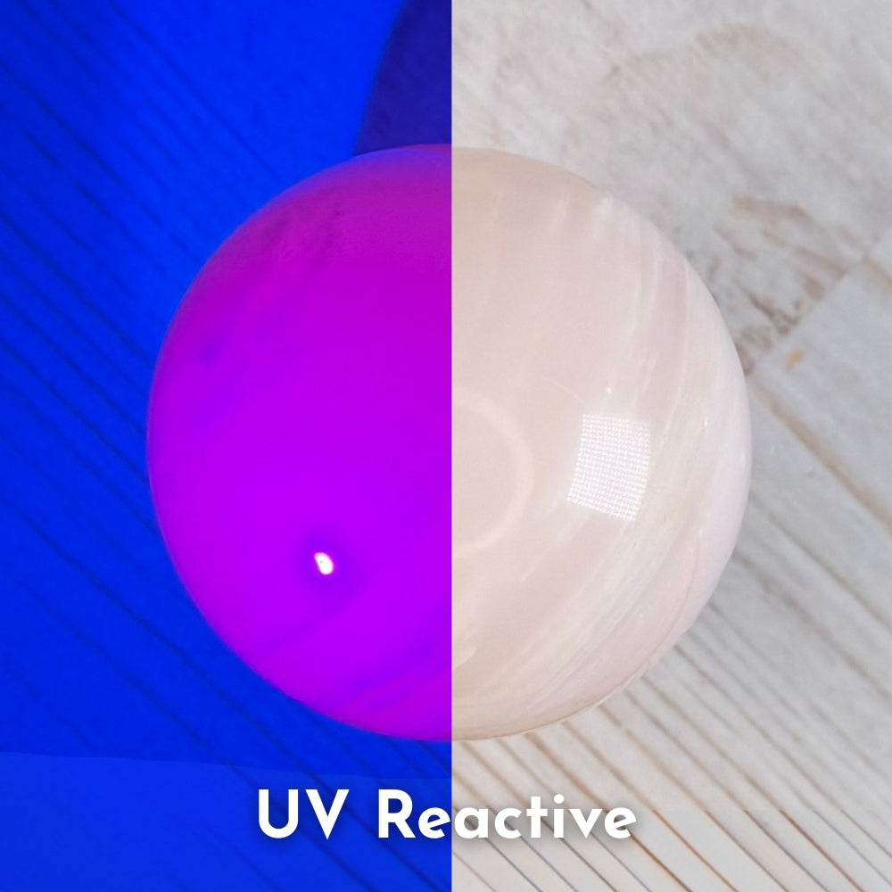 UV Reactive Mangano Calcite Sphere | Option A