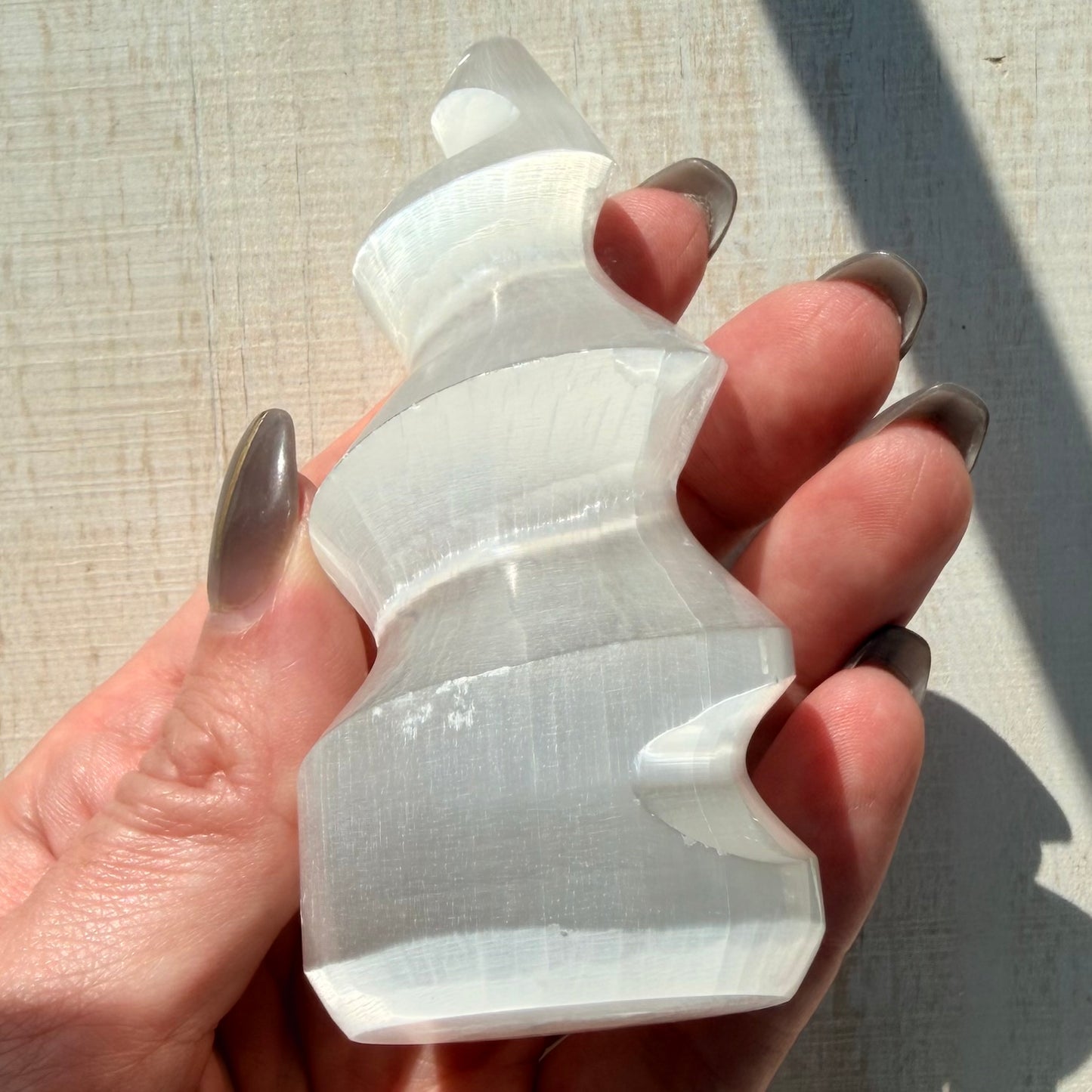 Selenite Spiral Tower | Satin Spar | Selenite Crystal