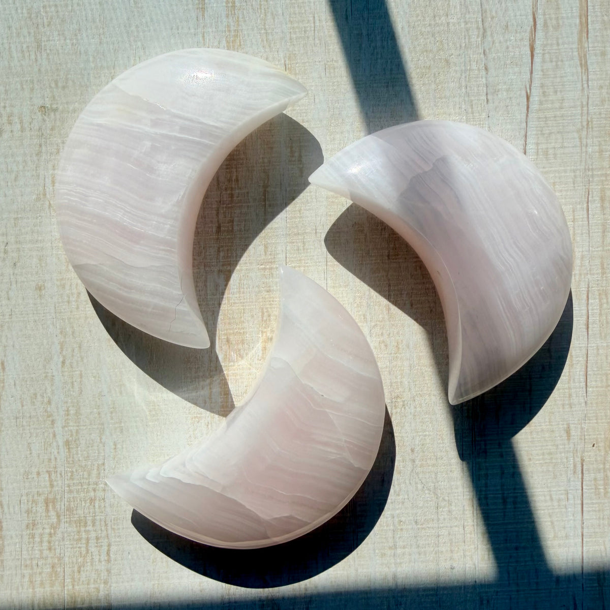Mangano Calcite Crescent Moon Carving | Pink Mangano Calcite | Mangano Calcite Crystal