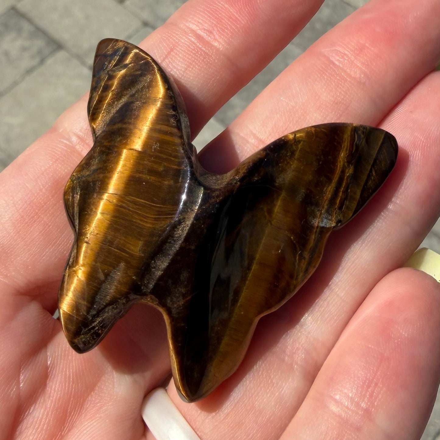 Golden Tiger’s Eye Butterfly Carving