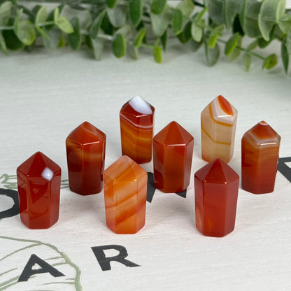 One (1) Mini Carnelian "Cupcake" Tower Carving