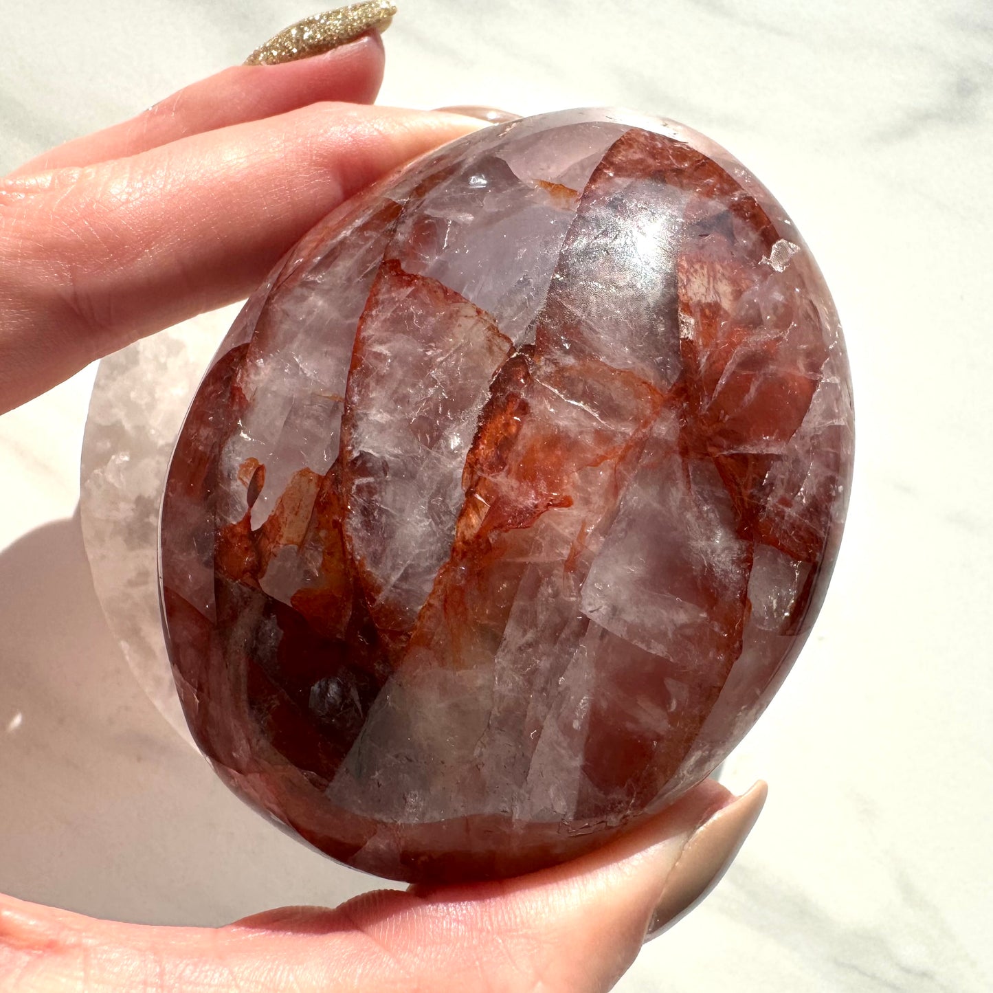 Fire Quartz Palm Stone A