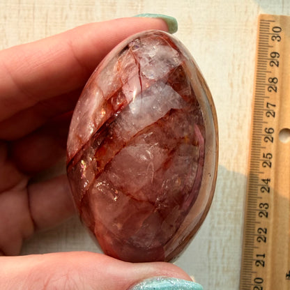 Fire Quartz Palm Stone | Hematoid Quartz | Option A