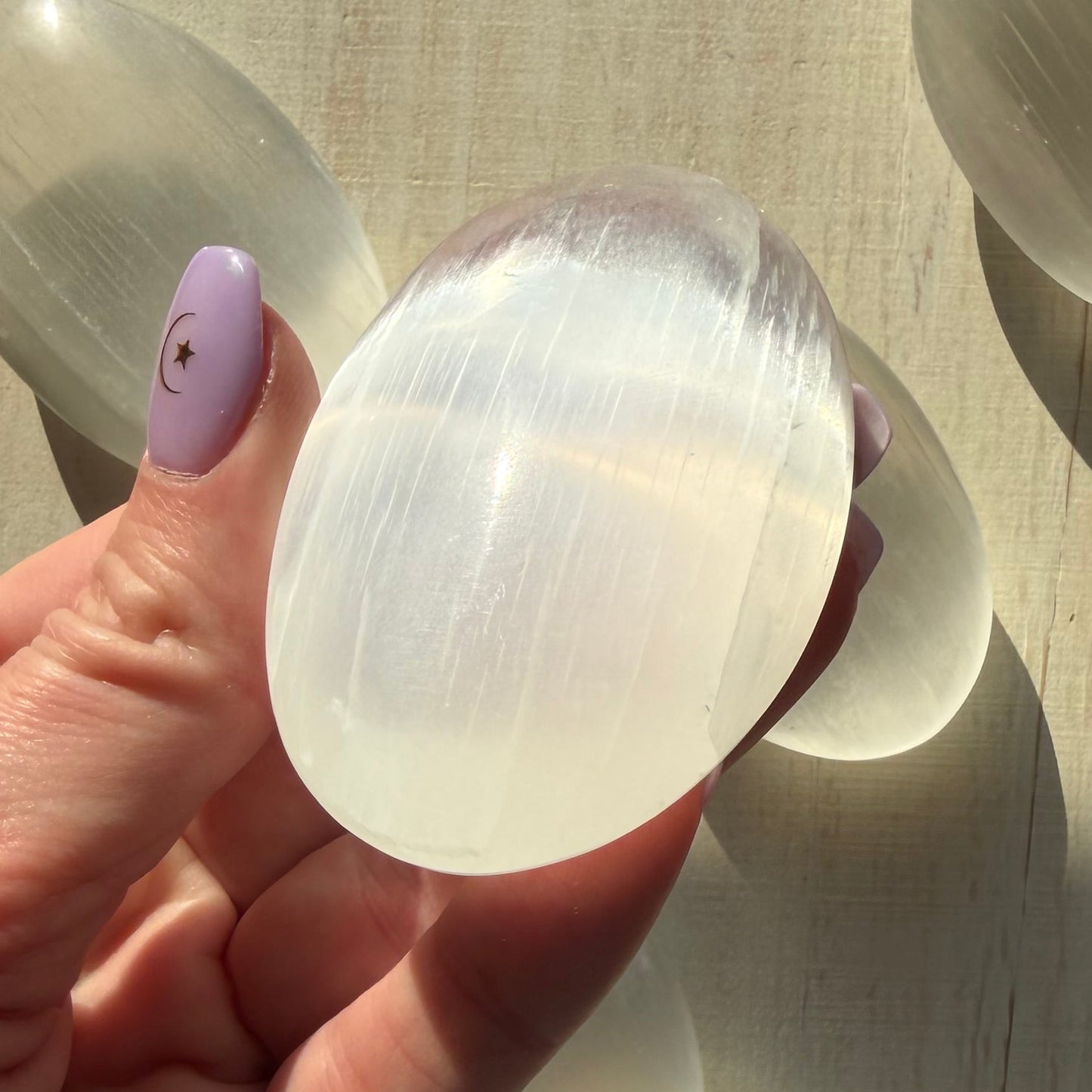 Selenite Palm Stone | Satin Spar | Selenite Crystal
