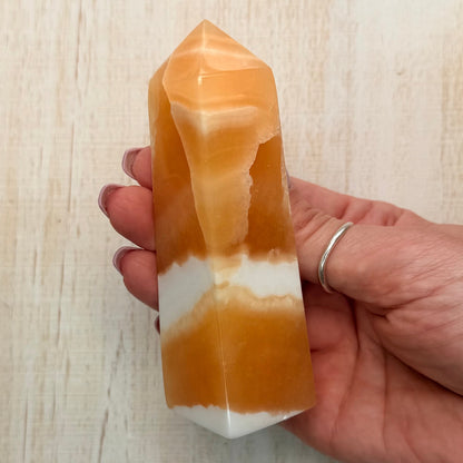 Orange Calcite Tower – Vibrant Crystal for Energy & Creativity