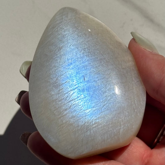 Gorgeous High Quality Blue Sheen Moonstone Tear Drop Carving | Option B