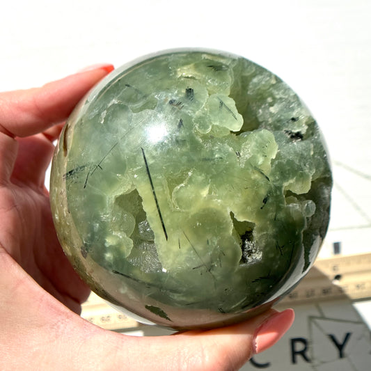 Prehnite with Epidote Sphere from South Africa