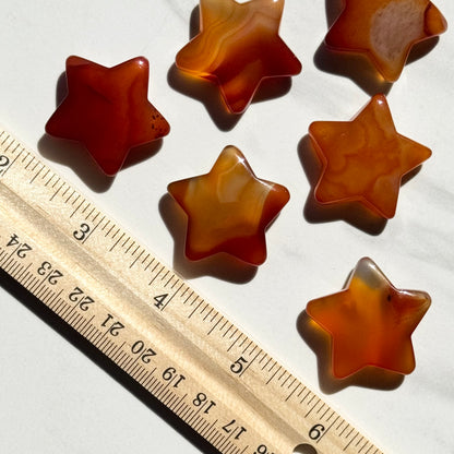 One (1) Mini Carnelian Star Carving