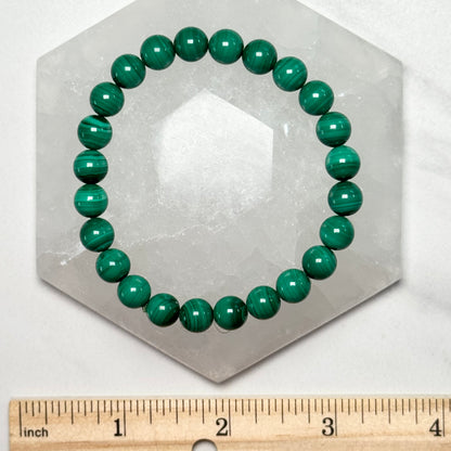 One (1) Malachite Bracelet (8mm Bead)