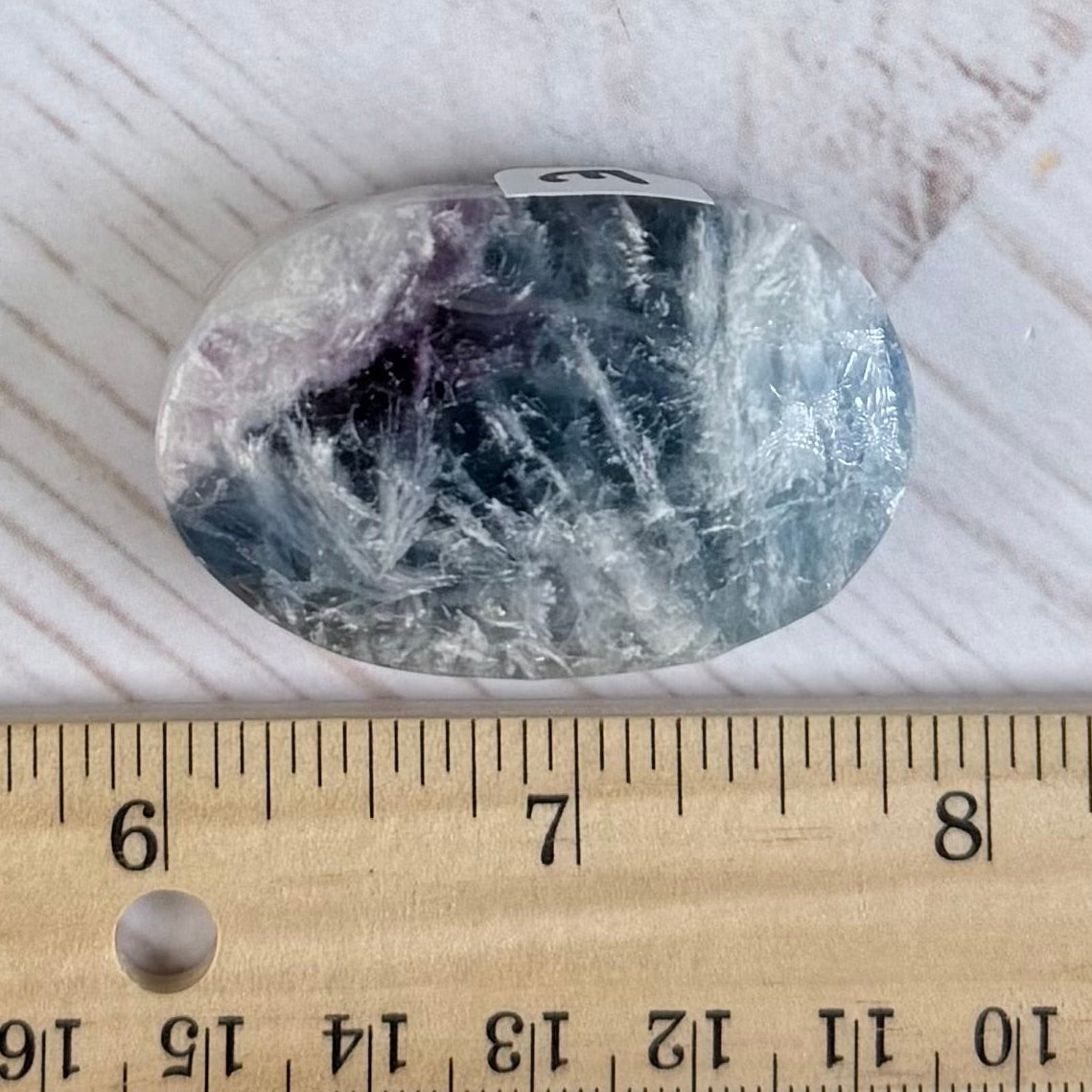 Snowflake Fluorite Palm Stone | Option E