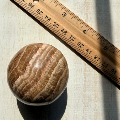 Aragonite Sphere - Brown | Natural Crystal Sphere | Option A