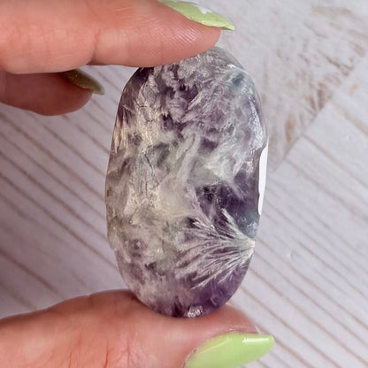 Snowflake Fluorite Palm Stone | Option D