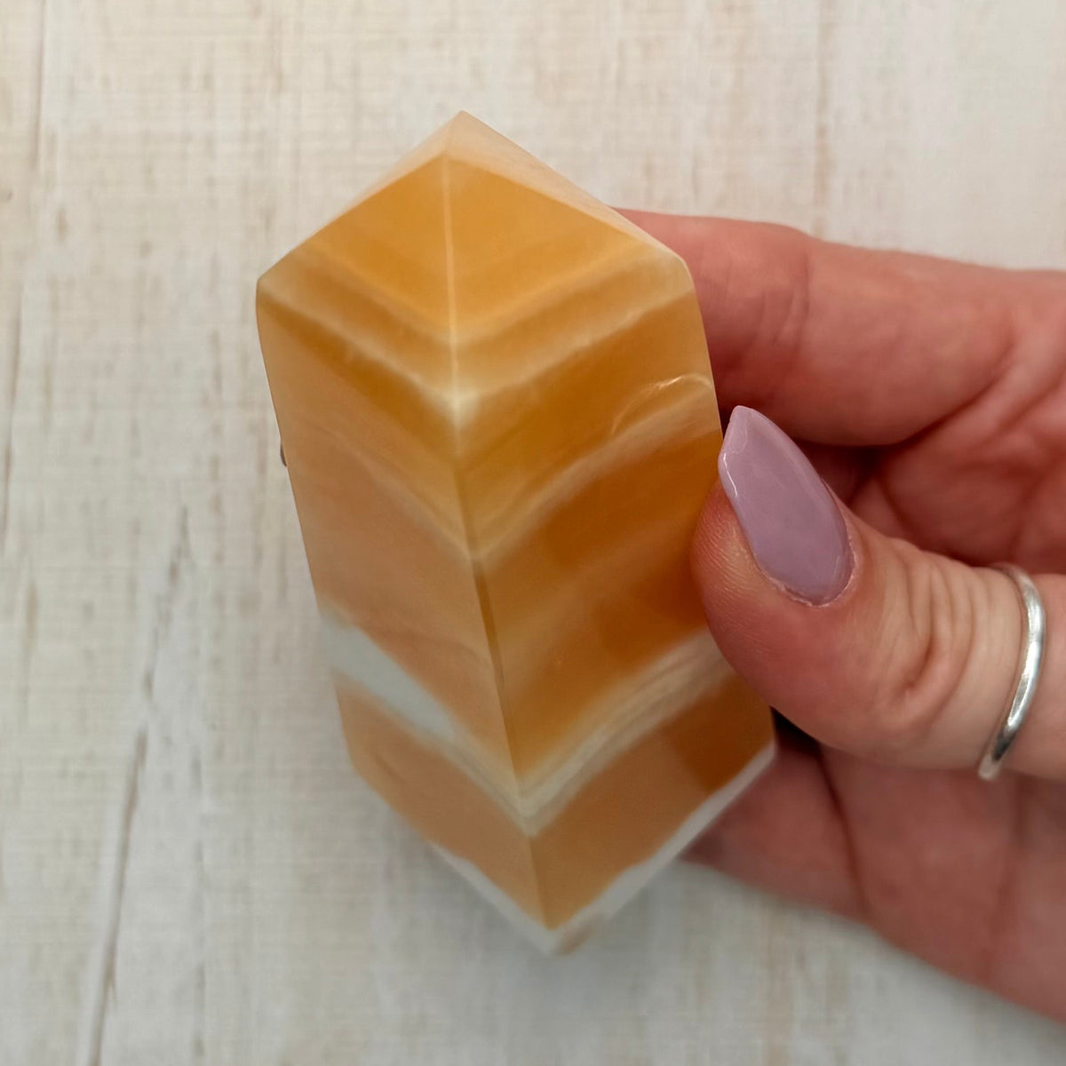 Orange Calcite Tower – Bright Crystal for Energy & Creativity