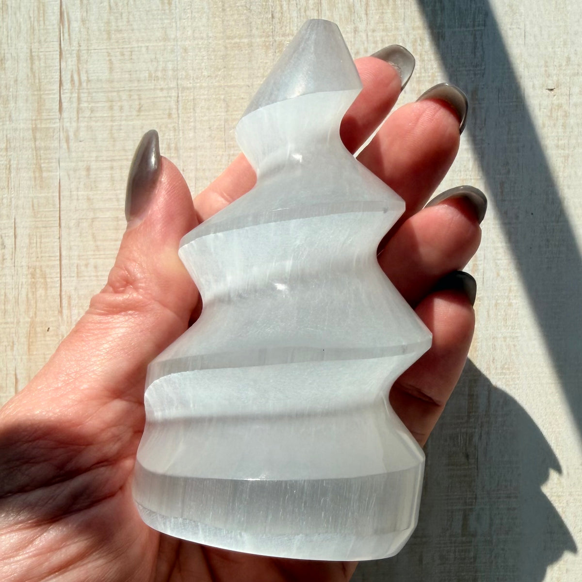Selenite Spiral Tower | Satin Spar | Selenite Crystal