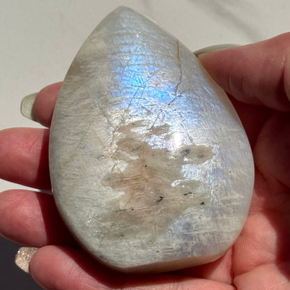 Gorgeous High Quality Blue Sheen Moonstone Tear Drop Carving | Option B