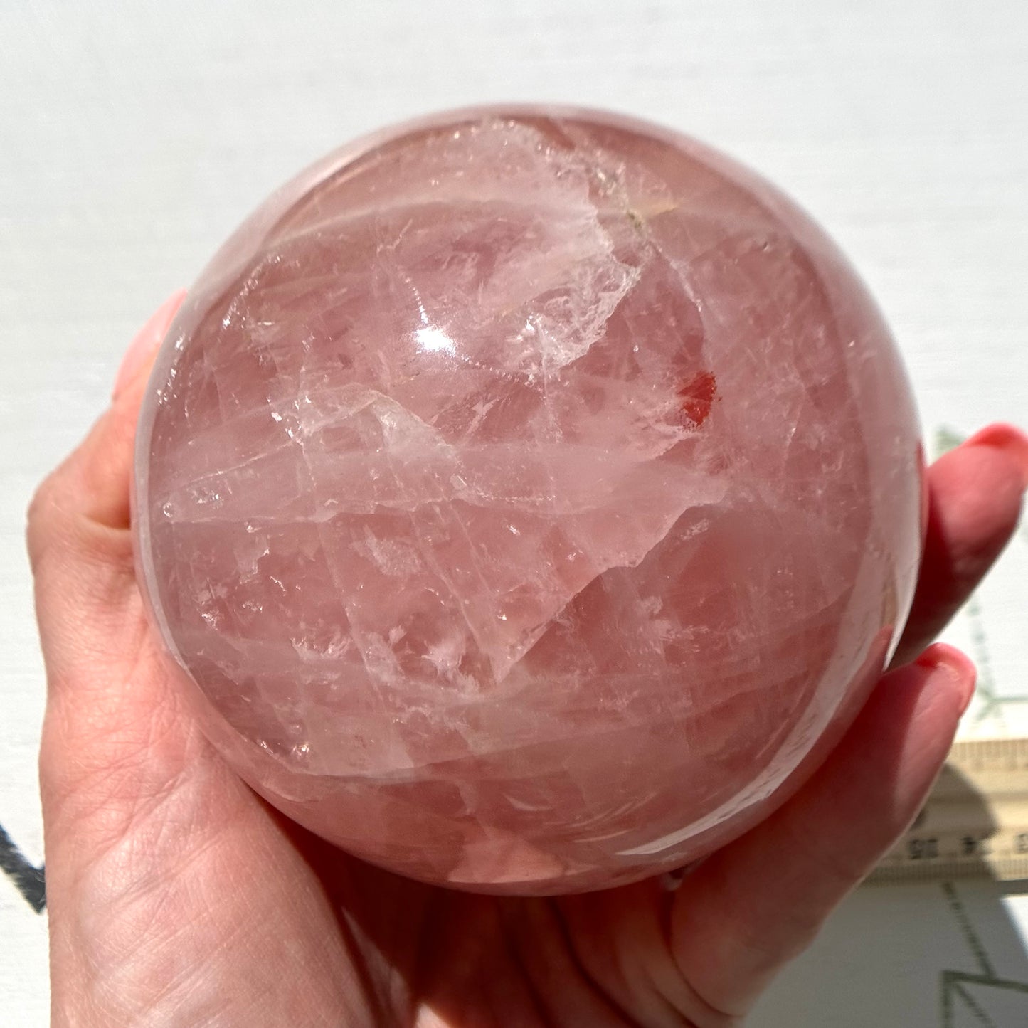 High Quality Rose Quartz Sphere with Asterism from Brazil