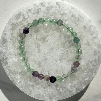 One (1) Fluorite Bracelet (6mm Bead)