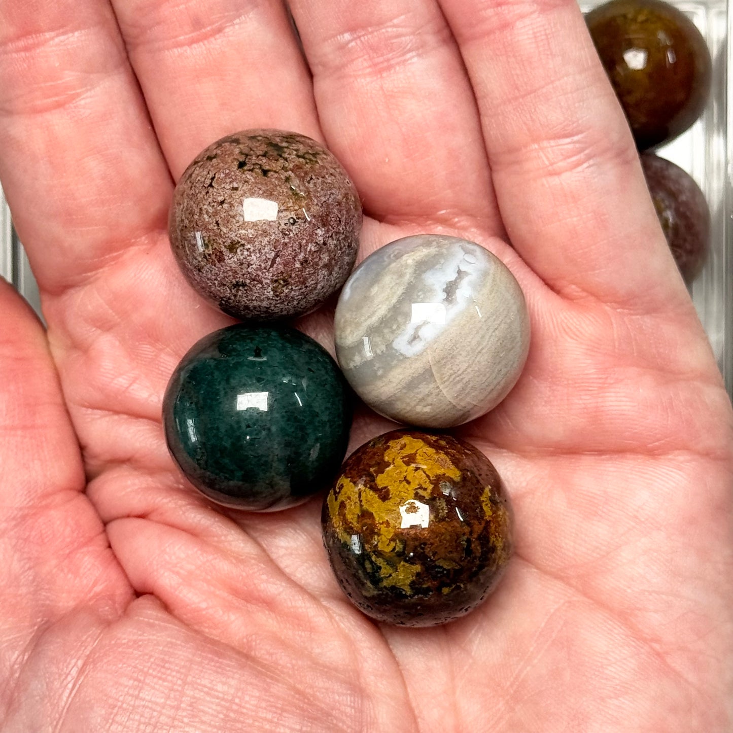 One (1) Beautiful Ocean Jasper Mini Sphere | Intuitive Select
