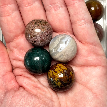 One (1) Beautiful Ocean Jasper Mini Sphere | Intuitive Select