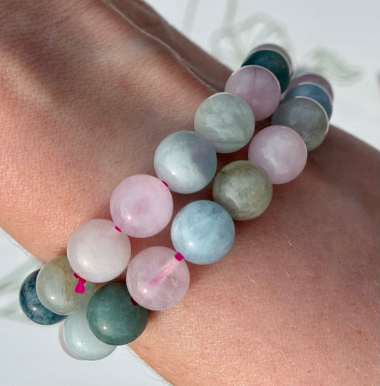 Morganite Bracelets from Brazil (9mm Bead)
