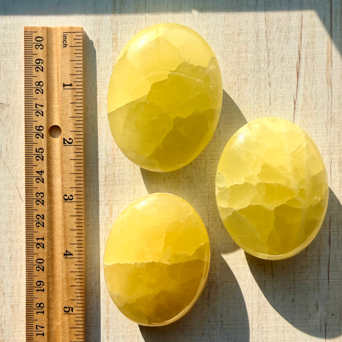 Lemon Calcite Palm Stone – Bright Yellow Crystal for Joy & Energy