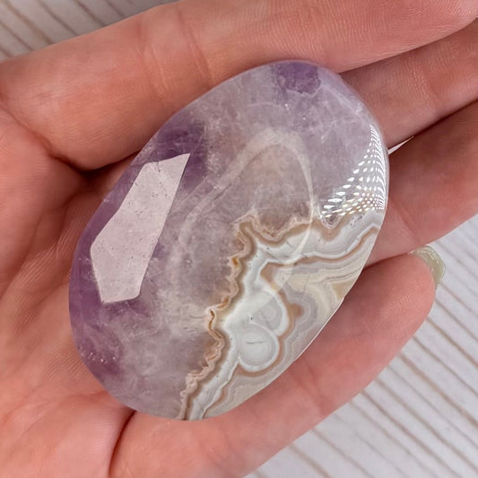 Crazy Lace Amethyst Palm Stone from Mexico | Option G