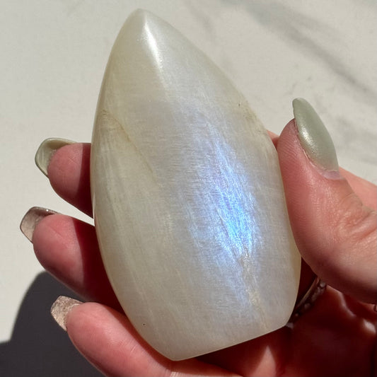 Gorgeous High Quality Blue Sheen Moonstone Tear Drop Carving | Option A