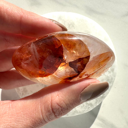 Fire Quartz Palm Stone | Option B