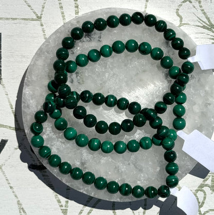 One (1) Malachite Bracelet (6mm Bead)