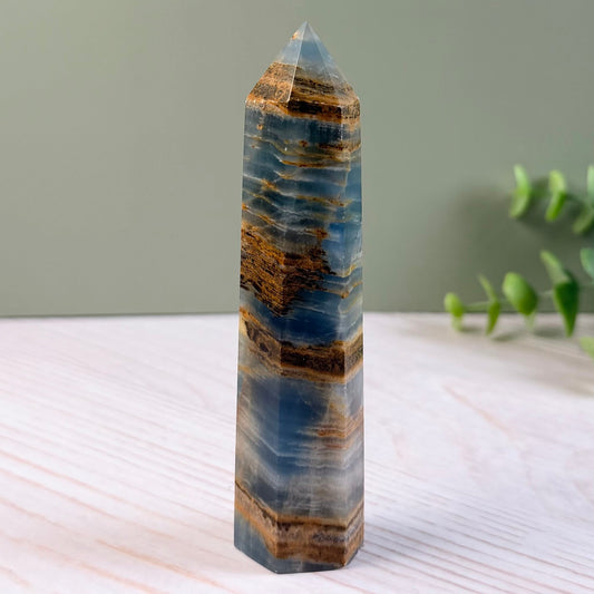 Argentinian Blue Calcite Tower | Lemurian Aquatine Calcite Crystal | Option B
