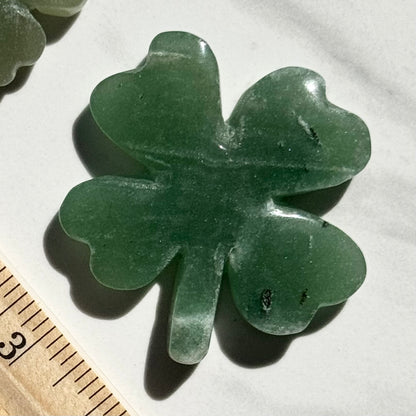 One (1) Green Aventurine Shamrock Carving