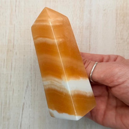 Orange Calcite Tower – Bright Crystal for Energy & Creativity