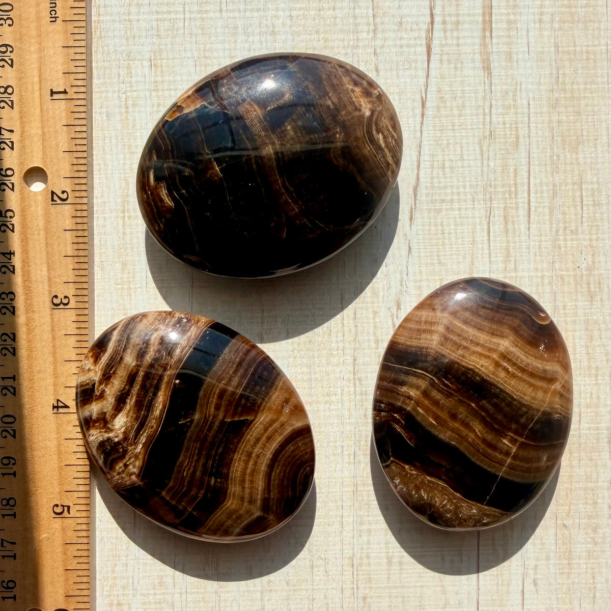 Chocolate Calcite Palm Stone – Grounding Crystal for Stability