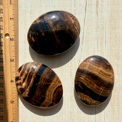 Chocolate Calcite Palm Stone – Grounding Crystal for Stability