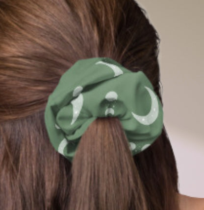 Sage Crescent Moon Scrunchie